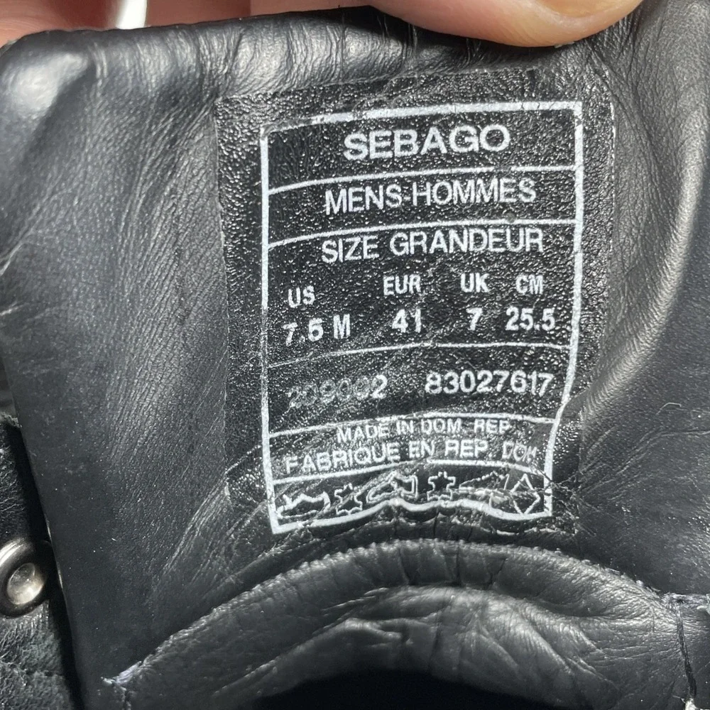 Sebago Shoreham Boots Mens Hiking Hunting Size 7.5 Black Leather Casual